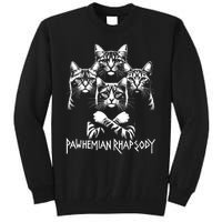 Retro Cat Rock Music Concert Band Funny Cat Tall Sweatshirt