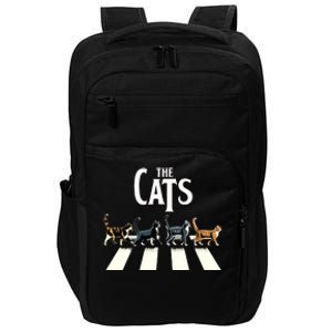 Retro Cat Rock And Roll Music Gift Funny Cat Impact Tech Backpack