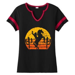 Retro Cowboy Ladies Halftime Notch Neck Tee