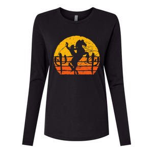 Retro Cowboy Womens Cotton Relaxed Long Sleeve T-Shirt