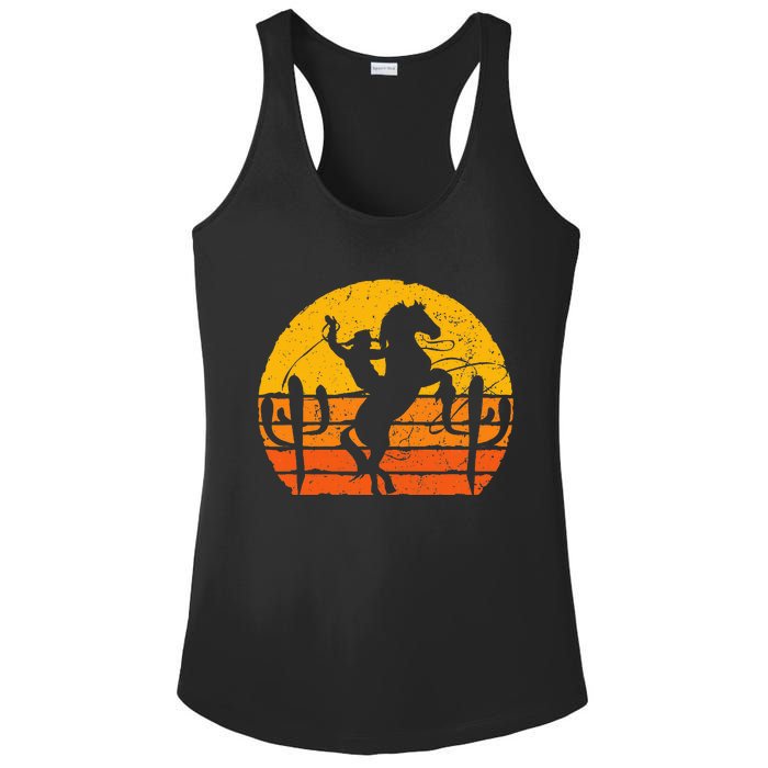 Retro Cowboy Ladies PosiCharge Competitor Racerback Tank