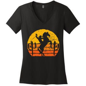 Retro Cowboy Women's V-Neck T-Shirt