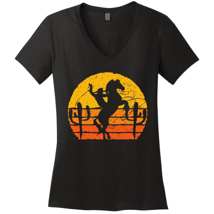 Retro Cowboy Women's V-Neck T-Shirt