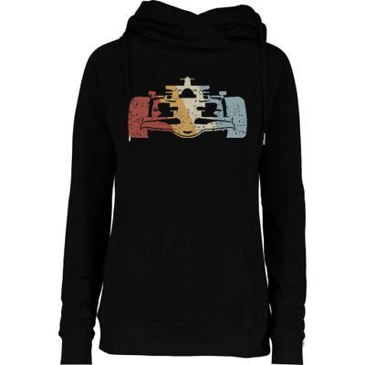 Racing Car Retro Style Vintage Womens Funnel Neck Pullover Hood