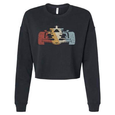 Racing Car Retro Style Vintage Cropped Pullover Crew