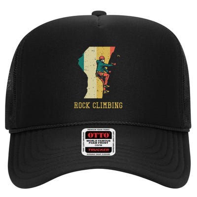 Rock Climbing High Crown Mesh Back Trucker Hat