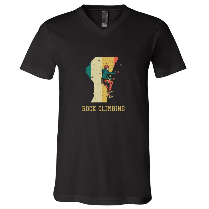 Rock Climbing V-Neck T-Shirt