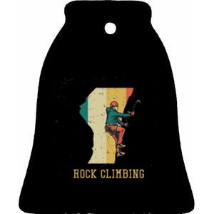 Rock Climbing Ceramic Bell Ornament