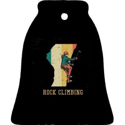 Rock Climbing Ceramic Bell Ornament