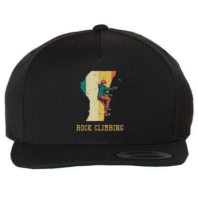 Rock Climbing Wool Snapback Cap