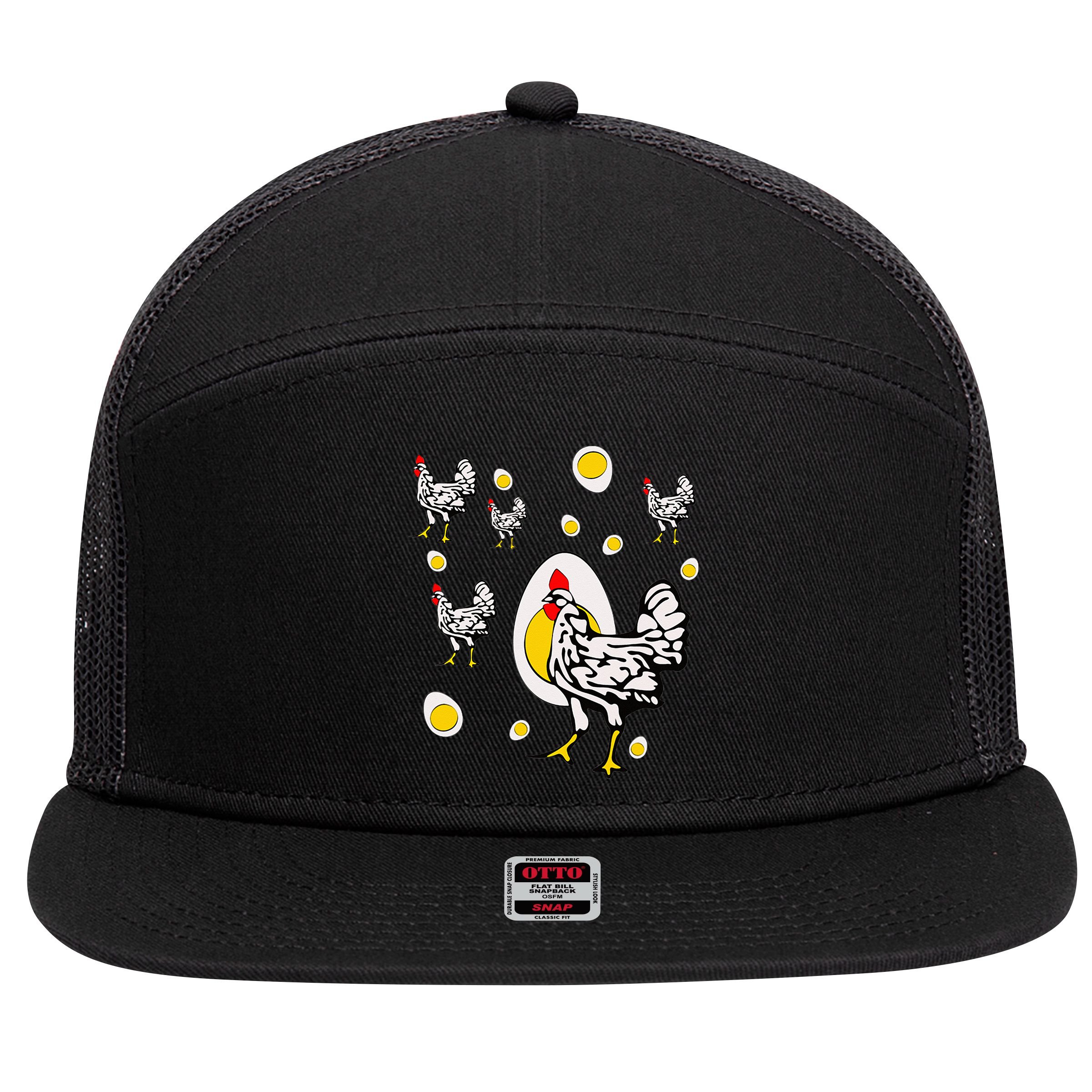 Roseanne Chicken Retro Chickens 7 Panel Mesh Trucker Snapback Hat