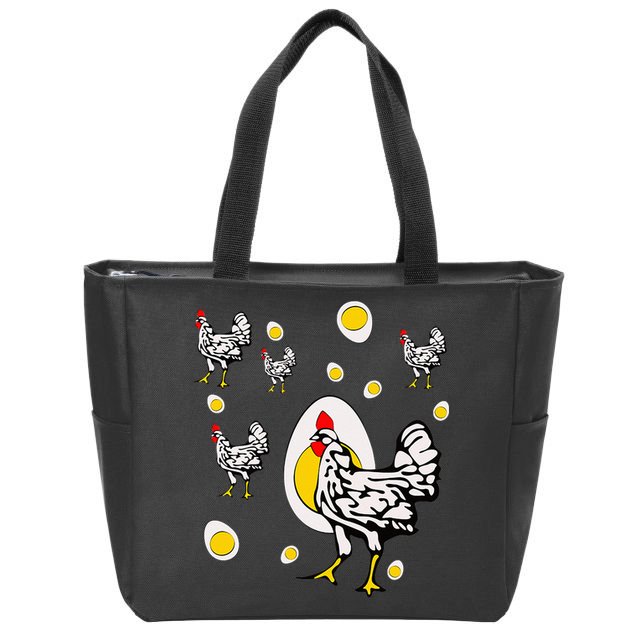 Roseanne Chicken Retro Chickens Zip Tote Bag