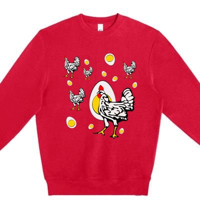 Roseanne Chicken Retro Chickens Premium Crewneck Sweatshirt