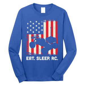 Race Car Radio Control Hobby Usa American Flag Rc Drivers Funny Gift Long Sleeve Shirt