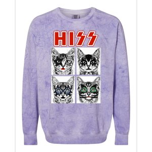 Retro Cat Rock Music Concert Band Funny Cat Colorblast Crewneck Sweatshirt