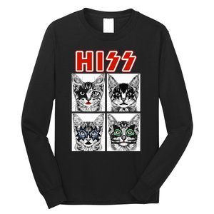 Retro Cat Rock Music Concert Band Funny Cat Long Sleeve Shirt