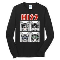 Retro Cat Rock Music Concert Band Funny Cat Tall Long Sleeve T-Shirt