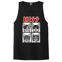 Retro Cat Rock Music Concert Band Funny Cat PosiCharge Competitor Tank