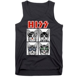 Retro Cat Rock Music Concert Band Funny Cat Tank Top