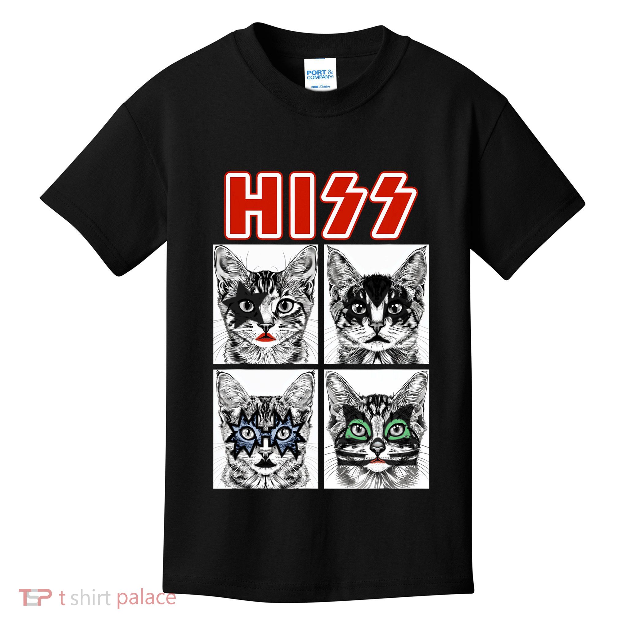 Retro Cat Rock Music Concert Band Funny Cat Kids T-Shirt