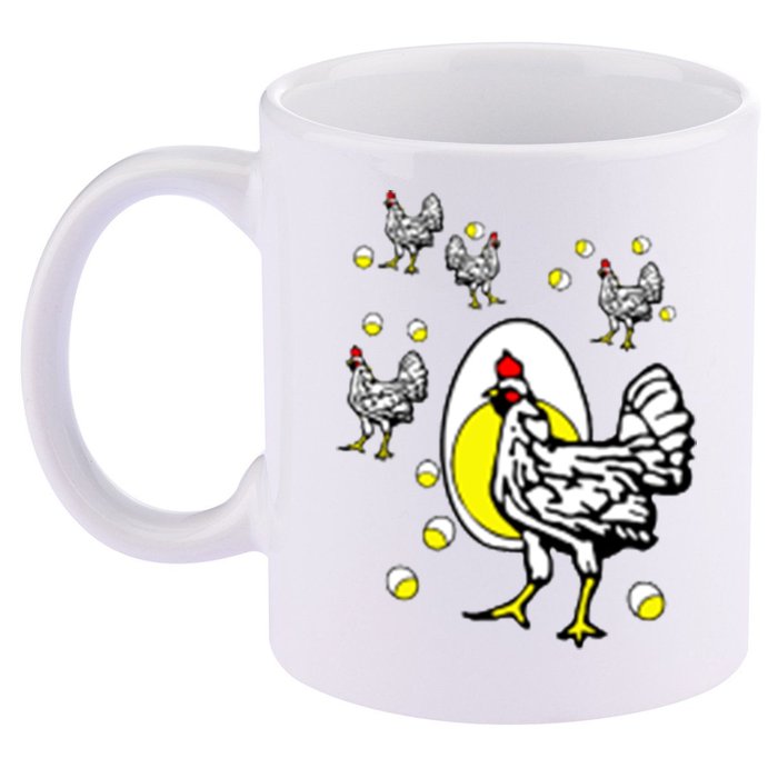 Roseanne Chicken 11oz C Handle Ceramic Mug