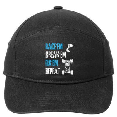 Rc Car Remote Control Racing Gift 7-Panel Snapback Hat