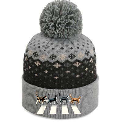 Retro Cat Rock And Roll Music Gift Funny Cat The Baniff Cuffed Pom Beanie