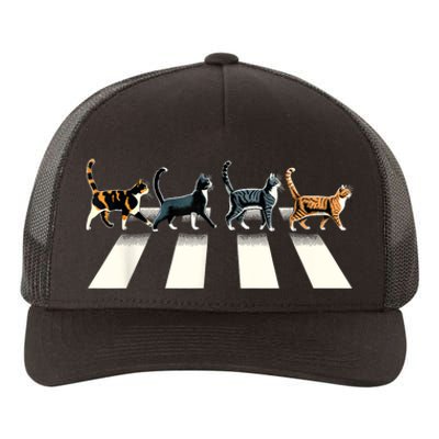 Retro Cat Rock And Roll Music Gift Funny Cat Yupoong Adult 5-Panel Trucker Hat