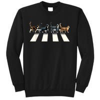 Retro Cat Rock And Roll Music Gift Funny Cat Sweatshirt