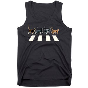 Retro Cat Rock And Roll Music Gift Funny Cat Tank Top