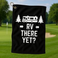 retro Camping RV There Yet Class A Motorhome Golf Towel