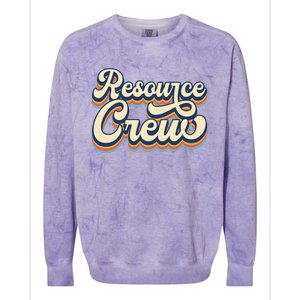 Resource Crew Retro Resource Teacher School Teacher Colorblast Crewneck Sweatshirt