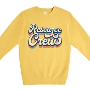 Resource Crew Retro Resource Teacher School Teacher Premium Crewneck Sweatshirt