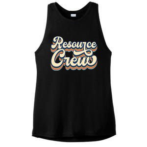 Resource Crew Retro Resource Teacher School Teacher Ladies PosiCharge Tri-Blend Wicking Tank