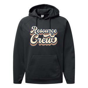 Resource Crew Retro Resource Teacher School Teacher Performance Fleece Hoodie