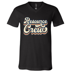 Resource Crew Retro Resource Teacher School Teacher V-Neck T-Shirt