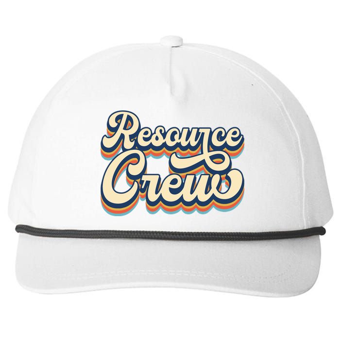 Resource Crew Retro Resource Teacher School Teacher Snapback Five-Panel Rope Hat