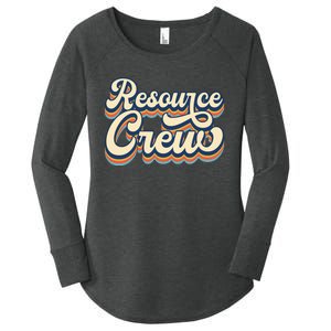 Resource Crew Retro Resource Teacher School Teacher Women's Perfect Tri Tunic Long Sleeve Shirt