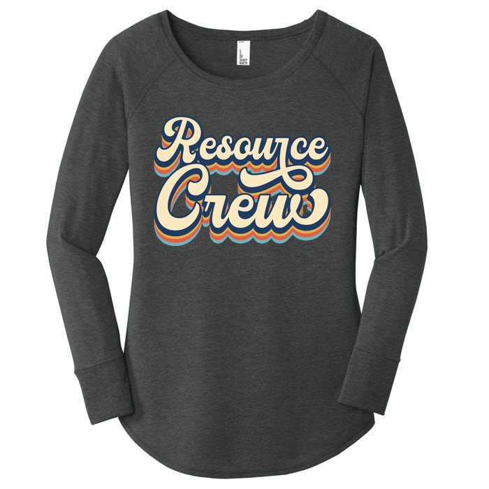 Resource Crew Retro Resource Teacher School Teacher Women's Perfect Tri Tunic Long Sleeve Shirt