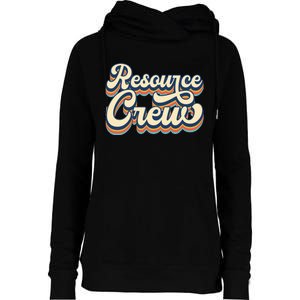 Resource Crew Retro Resource Teacher School Teacher Womens Funnel Neck Pullover Hood