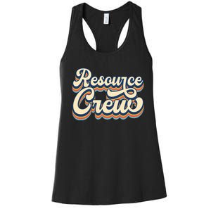 Resource Crew Retro Resource Teacher School Teacher Women's Racerback Tank