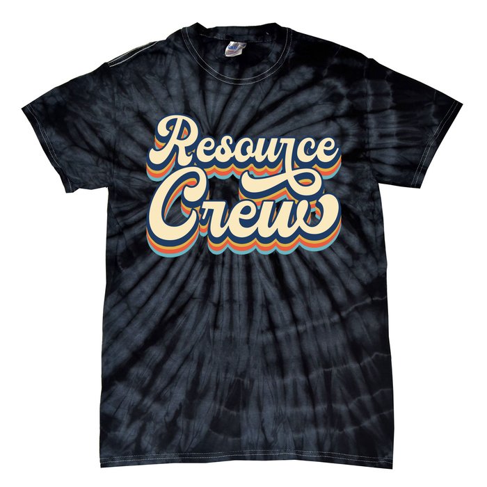 Resource Crew Retro Resource Teacher School Teacher Tie-Dye T-Shirt