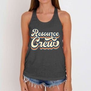 Resource Crew Retro Resource Teacher School Teacher Women's Knotted Racerback Tank