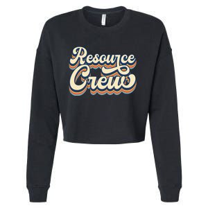 Resource Crew Retro Resource Teacher School Teacher Cropped Pullover Crew