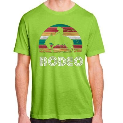 Rainbow Cow Rodeo Bucking Bronco Horse Retro Style Gift Adult ChromaSoft Performance T-Shirt