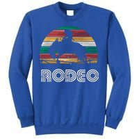 Rainbow Cow Rodeo Bucking Bronco Horse Retro Style Gift Sweatshirt