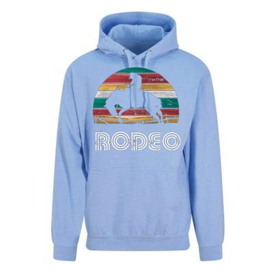 Rainbow Cow Rodeo Bucking Bronco Horse Retro Style Gift Unisex Surf Hoodie