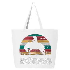 Rainbow Cow Rodeo Bucking Bronco Horse Retro Style Gift 25L Jumbo Tote