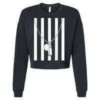 Referee Costume Ref Whistle Refereeing Linesman Umpire Cropped Pullover Crew