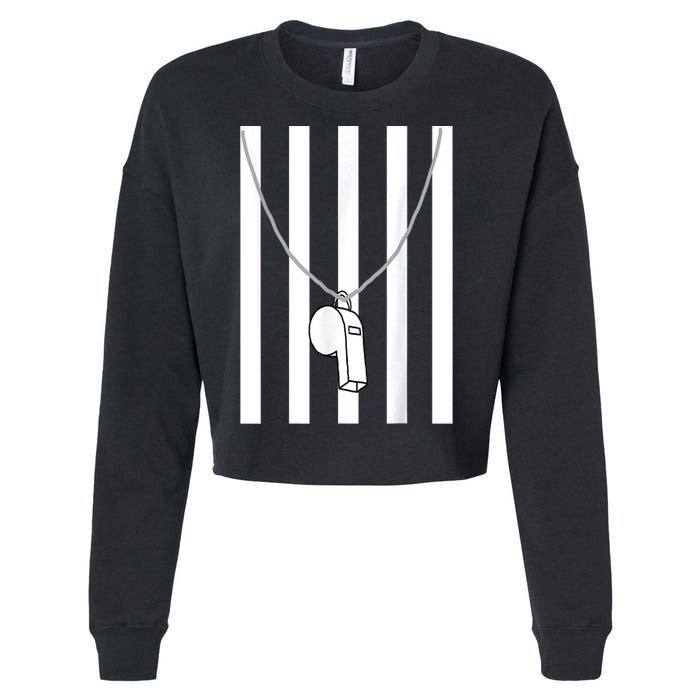 Referee Costume Ref Whistle Refereeing Linesman Umpire Cropped Pullover Crew